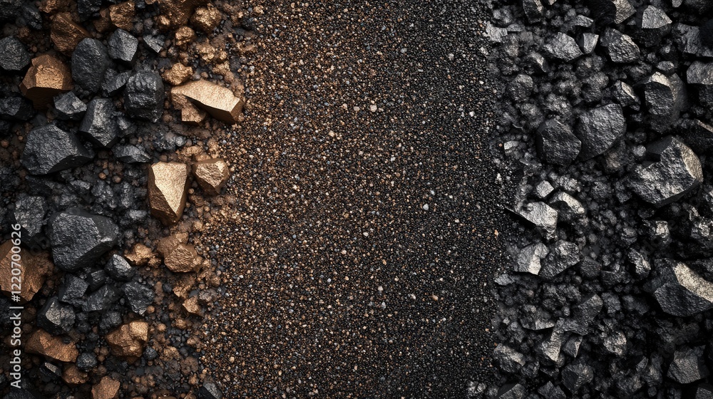 Poster seamless blend of fine and coarse solid particles, creating a gradient effect in texture and density