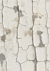 Obraz premium A highly detailed, high-resolution photograph of an aged white concrete wall with peeling paint and weathering.