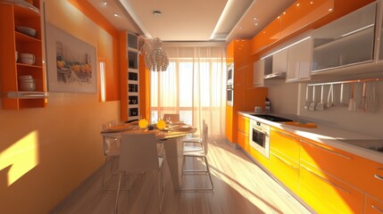 A contemporary kitchen with a polished finish, a bright layout, and modern design details.