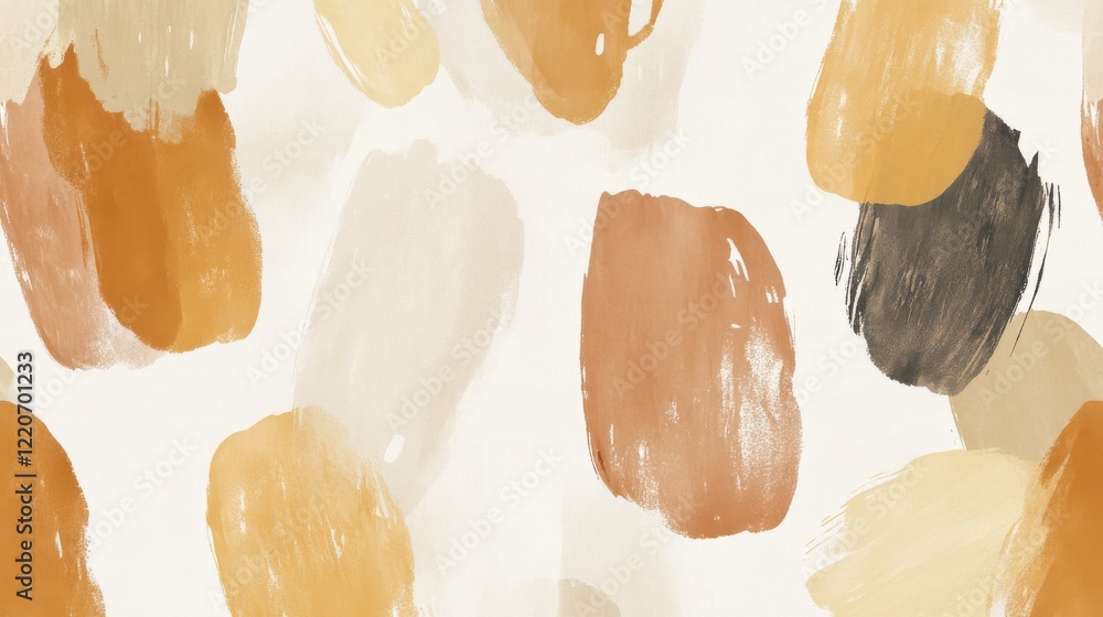 Poster Artistic representation of muted brown strokes creating a textured background in soft shades