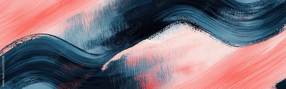 Poster colorful textured abstract patterns featuring navy blue and soft pink tones in flowing designs