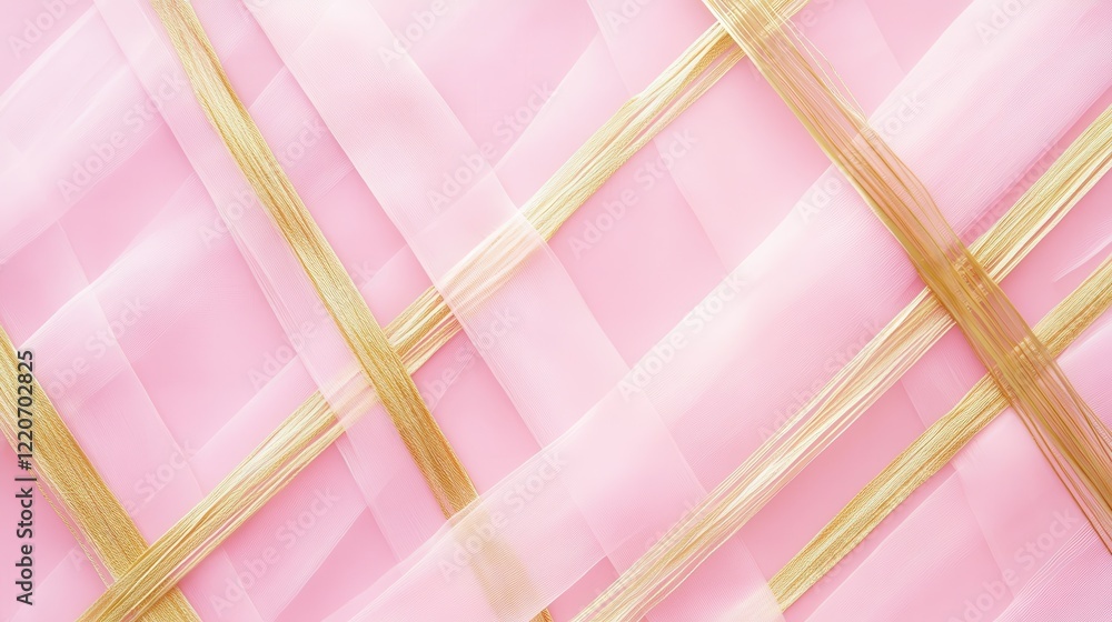 Aufkleber soft muted pink background with delicate golden stripes creates a calming and elegant visual experie