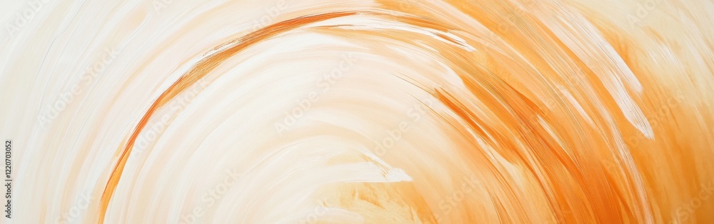 Aufkleber Smooth circular pencil strokes creating a warm abstract background with soft hues of orange and cream