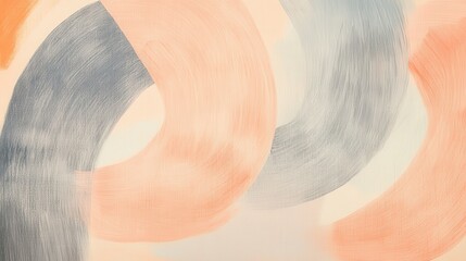 Pencil strokes create smooth arcs in pastel peach and blue on a light canvas setting
