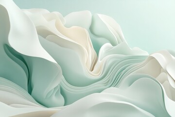 Obraz premium Calming Teal and Turquoise Gradient With Gentle Ripples Creating a Serene Ambiance and Fluid Texture