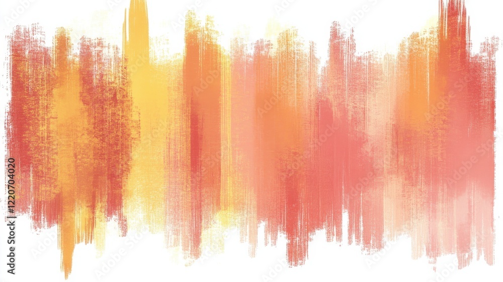 Poster Radiating brushstrokes in amber shades create a vibrant display of color and texture in abstract art