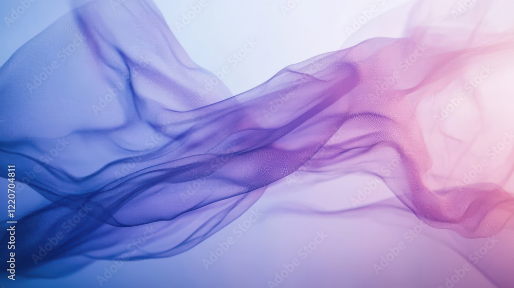 Poster Lavender and blue textiles blend softly, creating a calming atmosphere in a minimalist setting