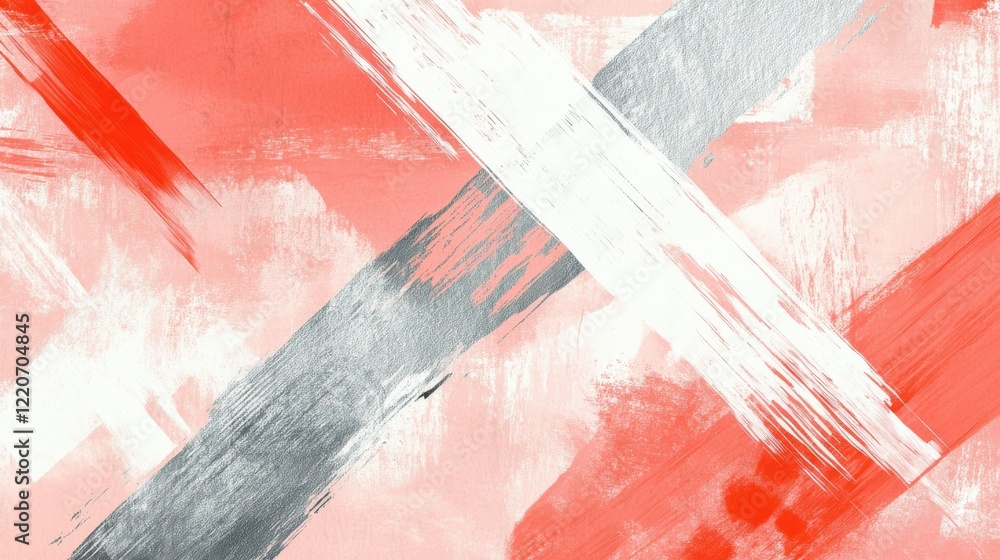 Poster muted coral pencil strokes creating a minimalist wash on a textured canvas