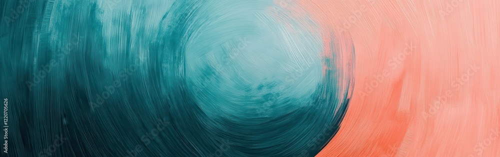 Poster faint teal circular strokes create a calming abstract pattern on a smooth surface during the afterno