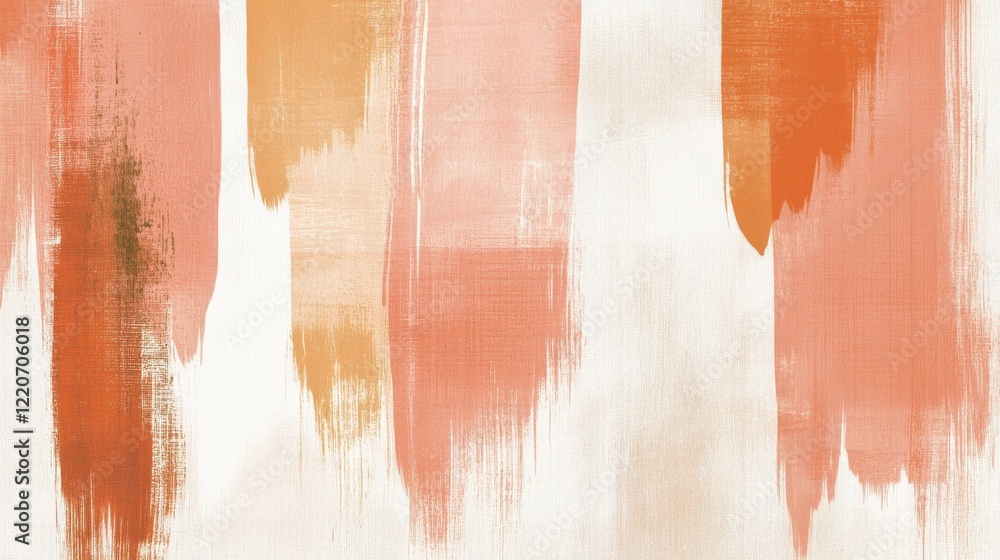 Poster Elegant pencil strokes create a vibrant composition with jagged edges showcasing warm hues on a light background