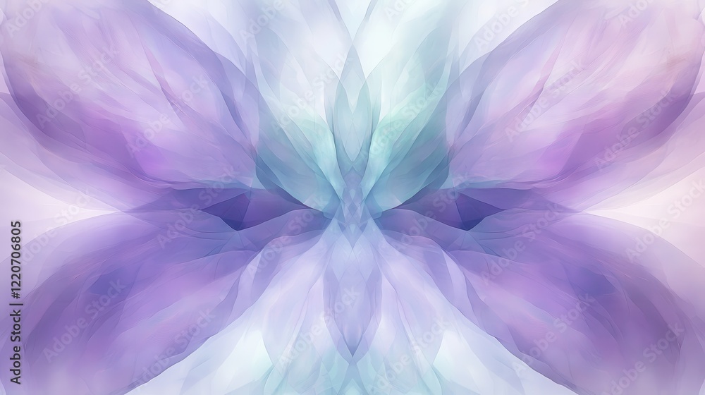 Aufkleber elegant lavender and mint shapes create a serene abstract design full of softness and fluidity