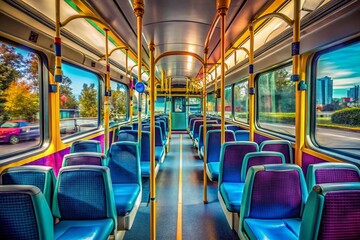 Obraz premium Empty Vancouver Bus, September 2022: Free Transit, Out-of-Service Tap Machine, Minimalist Photography