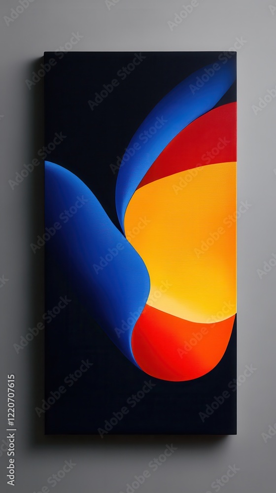 Fototapete bold and vibrant abstract shapes create a striking visual impact on a dark background in a modern ar