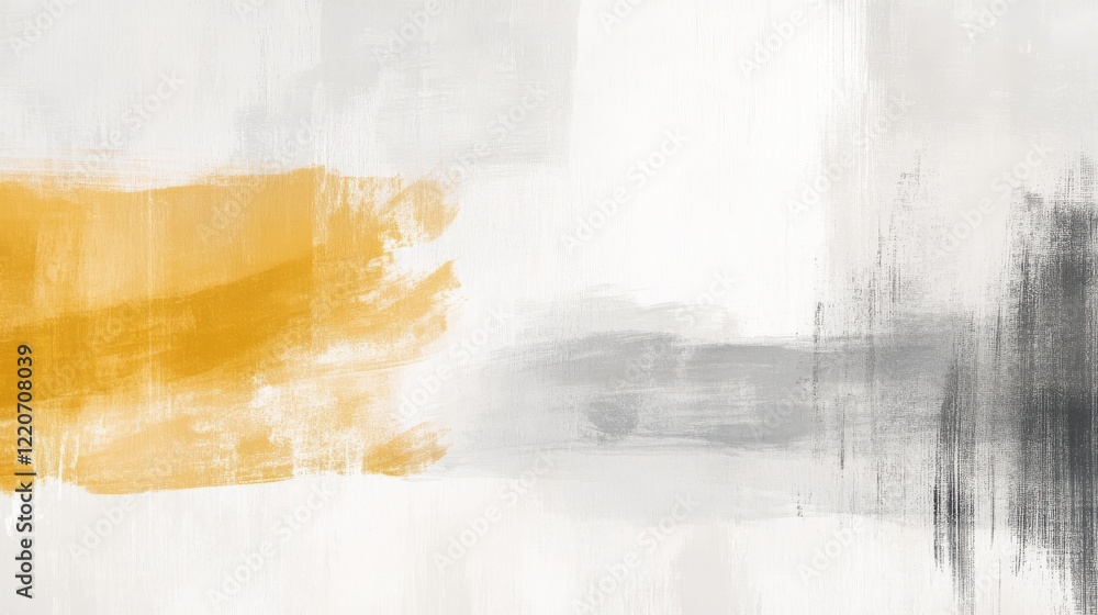 Poster bold brush strokes create a striking contrast on an abstract white background in a modern art settin