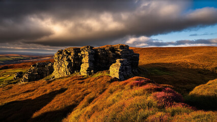 Dramatic Sunset at Millstone Edge, Peak District National Park