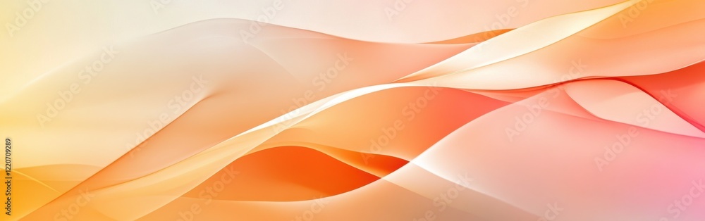 Fototapete Abstract design featuring overlapping translucent shapes in warm colors creating a dynamic flow and visual depth