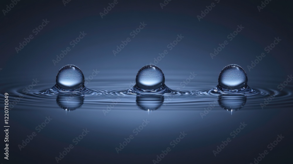 Poster droplets creating patterns on smooth dark surface