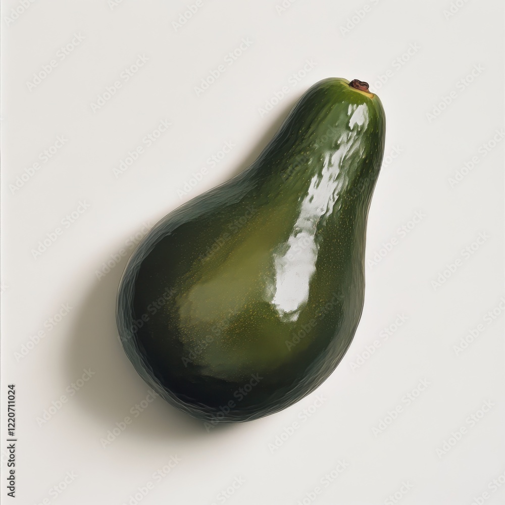 Aufkleber ripe avocado with smooth peel resting on a neutral surface ready for culinary use in healthy recipes