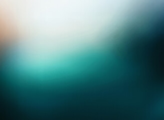 Obraz premium Grainy texture, blurred background with a gradient of teal, white, and dark blue hues. A soft, dreamy atmosphere is created by the hazy, out-of-focus effect.