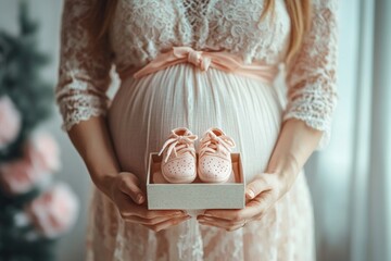 Expecting joy with tiny shoes. Generative AI