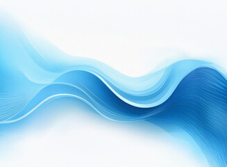 Obraz premium Abstract image of flowing, light blue waves on a white background. The grainy texture adds depth and movement to the design, creating a sense of fluidity and serenity.