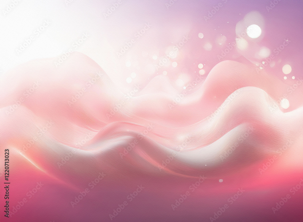 Poster a dreamy, grainy image of soft pink and white waves with a subtle, textured surface. shimmering boke