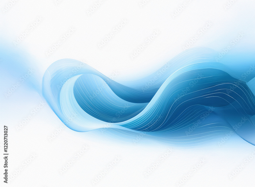 Aufkleber abstract image of flowing, grainy, blue waves on a white background. the texture is smooth yet dynam