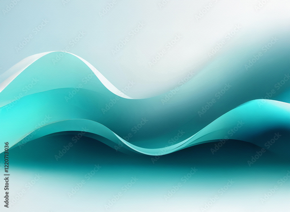 Aufkleber abstract image of flowing, teal waves. the grainy texture adds depth and a sense of movement. soft l