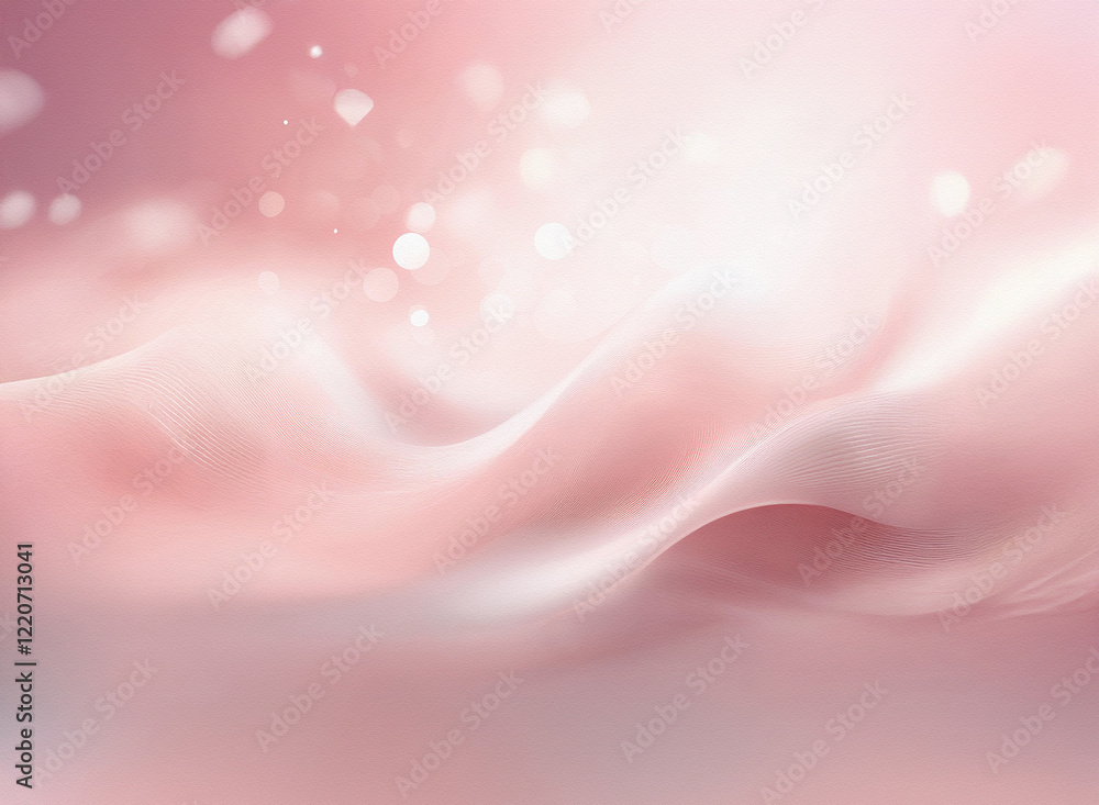 Poster soft pink waves flow across the image, creating a dreamy, grainy texture with subtle light effects.