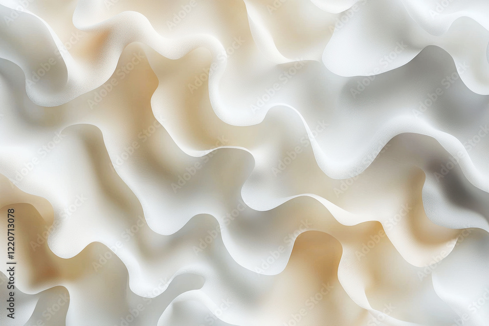 Poster abstract ethereal clouds in neutral tones creating a soft, serene pattern against a white background