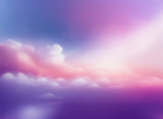 Fototapeta premium Grainy texture, pastel sky, soft clouds, dreamy atmosphere. Pink, purple, and blue hues blend beautifully, creating a serene and ethereal mood.