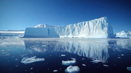Obraz premium Frozen Landscape with Reflections in Water