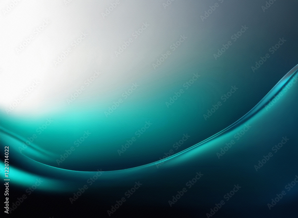 Fototapete abstract image with grainy texture. fluid teal waves flow from light to dark, creating a smooth, ele