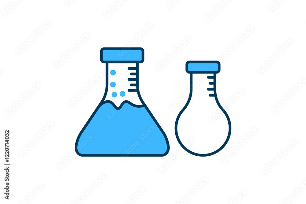 Poster lab flask icon. icon related to start up. suitable for web site, app, user interfaces, printable etc