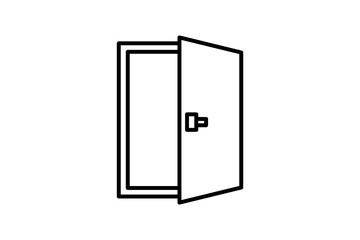 Open Door icon. icon related to Start Up. suitable for web site, app, user interfaces, printable etc. line icon style. simple vector design editable