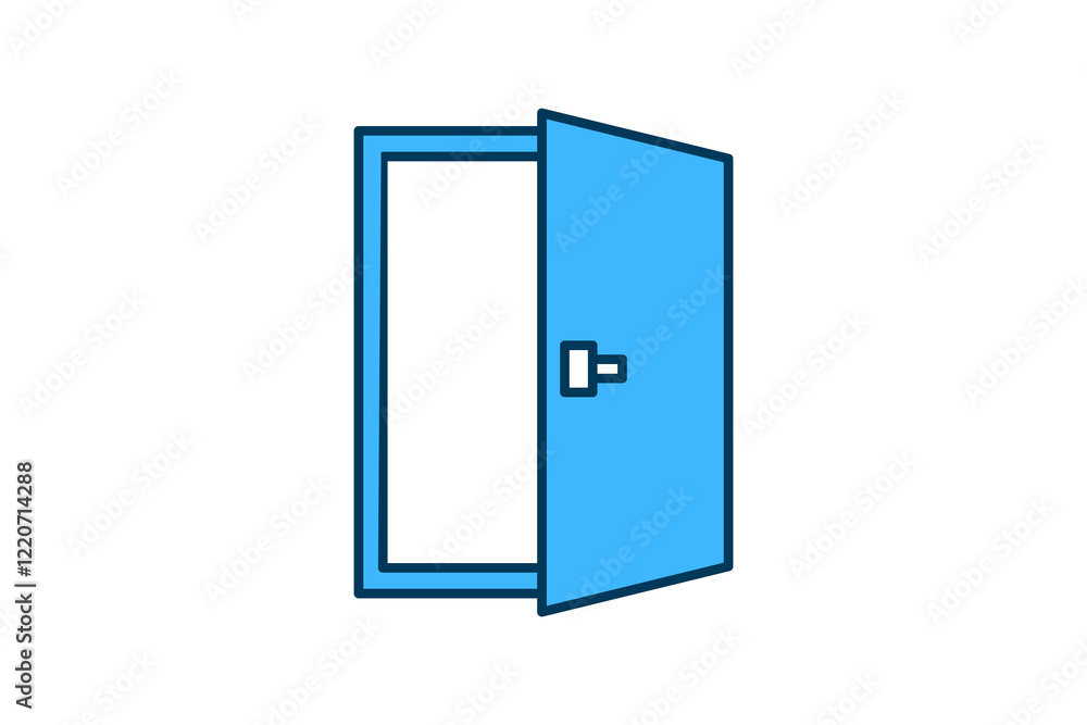 Poster open door icon. icon related to start up. suitable for web site, app, user interfaces, printable etc