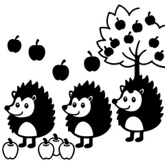 Fototapeta premium hedgehog with apple