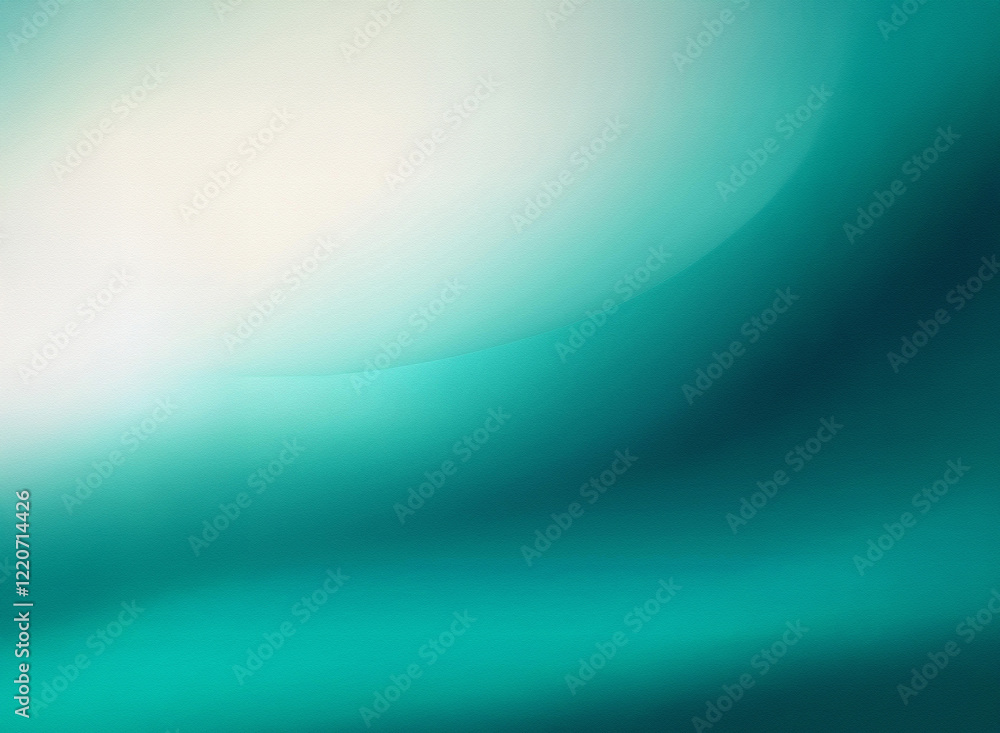 Poster Abstract teal and white gradient background.  Grainy texture, smooth curves create a soft, flowing effect.