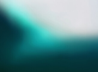 Obraz premium Grainy texture, blurred teal and white gradient. Subtle color shift creates a smooth, hazy effect. The image evokes a sense of depth and serenity.