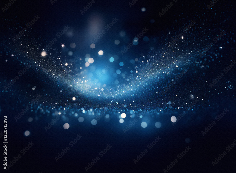 Poster A grainy, textured image of a dark blue nebula with swirling light and bokeh effects.  The texture is prominent, creating a sense of depth.