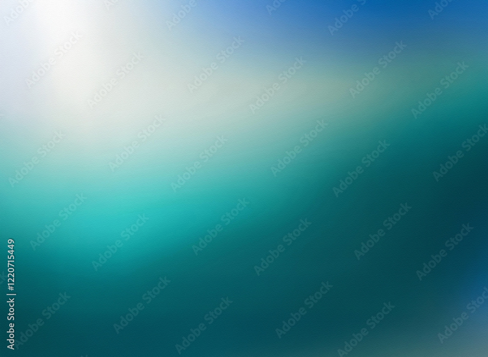 Aufkleber Grainy texture, blurred gradient transitioning from bright white to deep teal.  Subtle light source suggests depth.  A calming, abstract image.