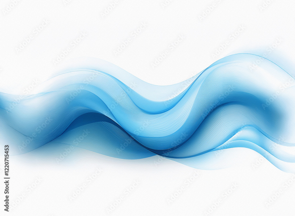 Aufkleber abstract image of flowing, grainy blue waves on a white background. the subtle texture creates a sen
