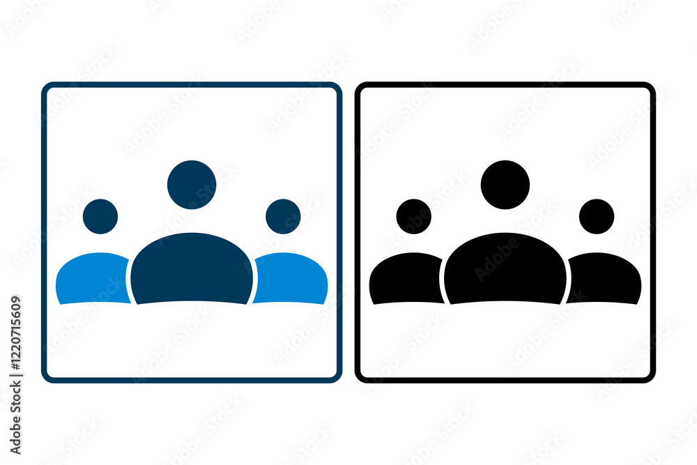 Poster team icon. icon related to start up. suitable for web site, app, user interfaces, printable etc. sol