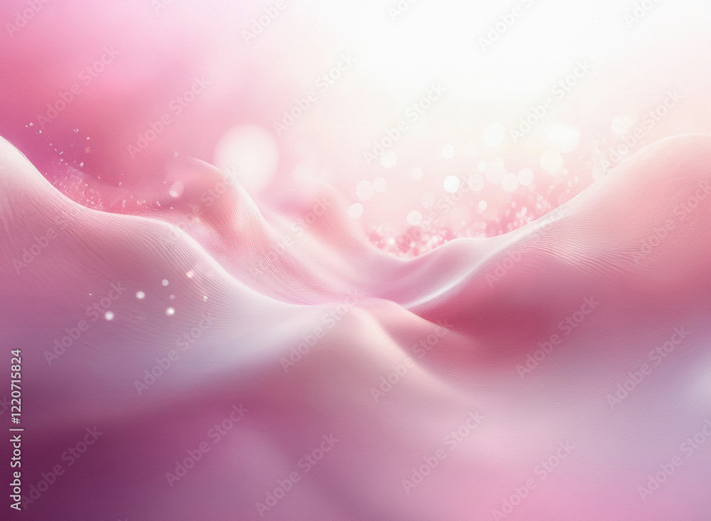 Poster abstract pink landscape with a grainy texture. soft, glowing light and subtle bokeh create a dreamy,
