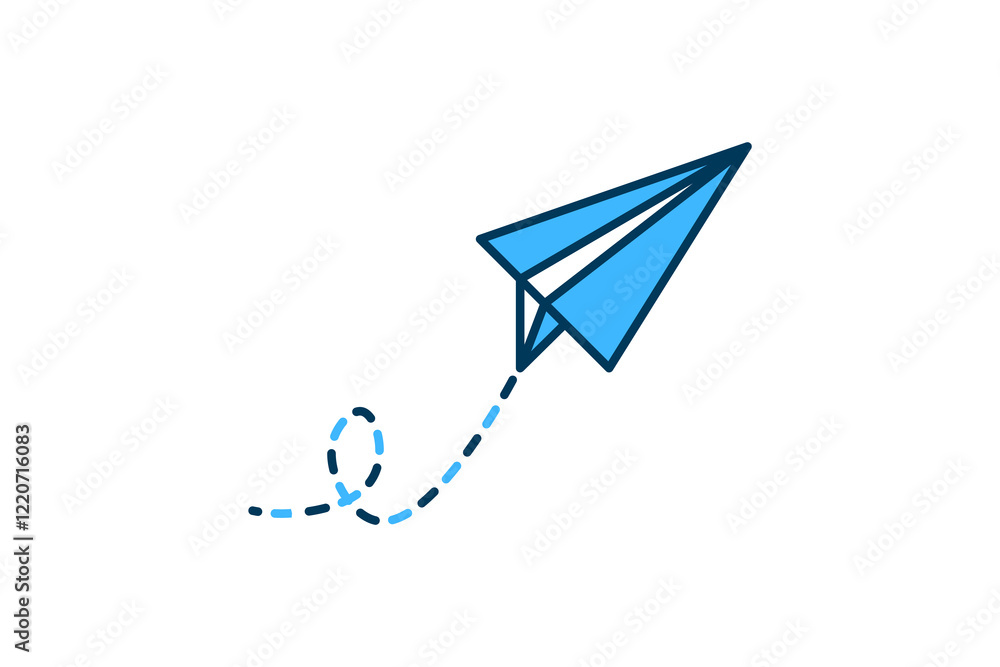 Poster paper airplane icon. icon related to start up. suitable for web site, app, user interfaces, printabl