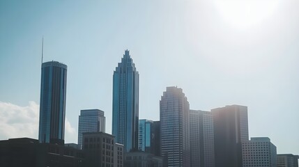 Obraz premium Close-Up of Distinctive Architectural Features of Urban Skyline