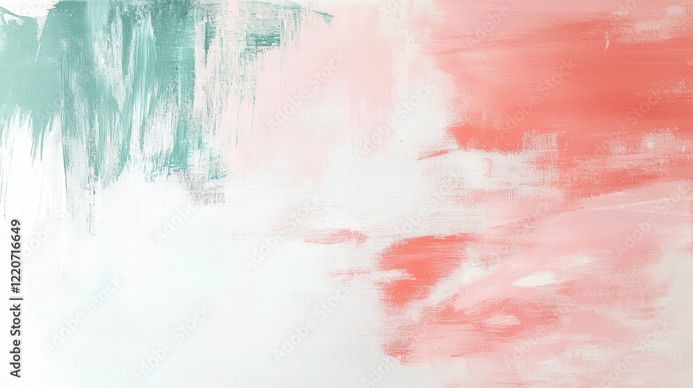Aufkleber soft pastel coral and mint brushstrokes create a calming abstract background suitable for various de