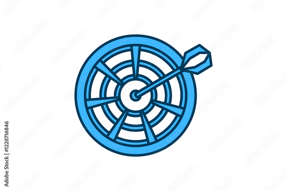 Aufkleber dartboard icon. icon related to start up. suitable for web site, app, user interfaces, printable etc