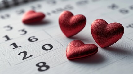 Valentine's day heart-themed monthly calendar for february planning
