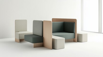 Modern Minimalist Furniture Set for Contemporary Spaces